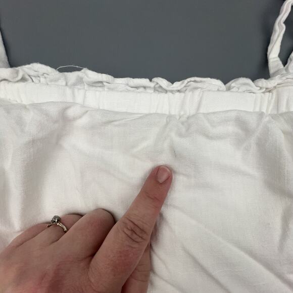 Polly White Ruffle Romper US 6 Tie Strap Summer Casual Beachwear - Picture 6 of 9